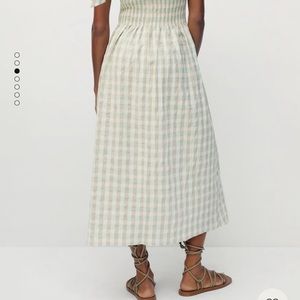 NWT Mango Vichy Check Dress in Cecil S Small Smocked Tie-shoulder Midi Dress